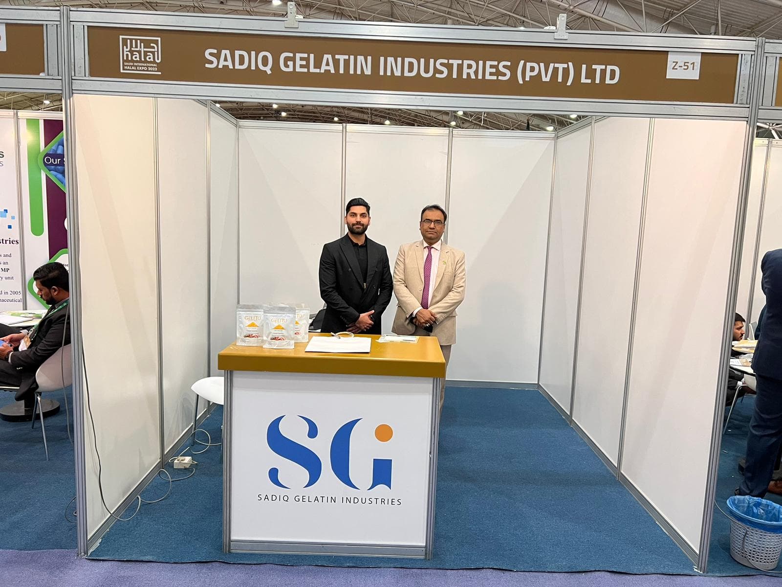 The Sadiq Gelatin Industries stand at the Saudi International Halal Expo 2022.